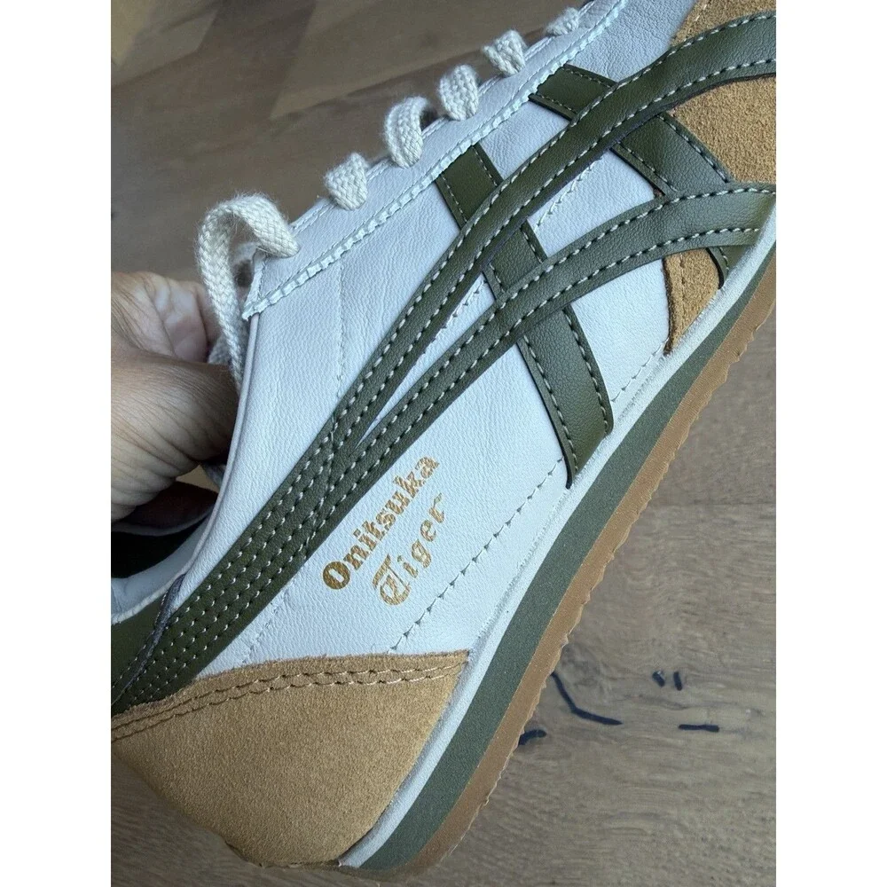 New Without Box Onitsuka Tiger Runspark Beige Olive Green Sneakers Size 8.5 W